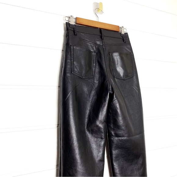 Aritzia Wilfred Melina High Rise Black Vegan Leather Pants Size 0 - Picture 8 of 12